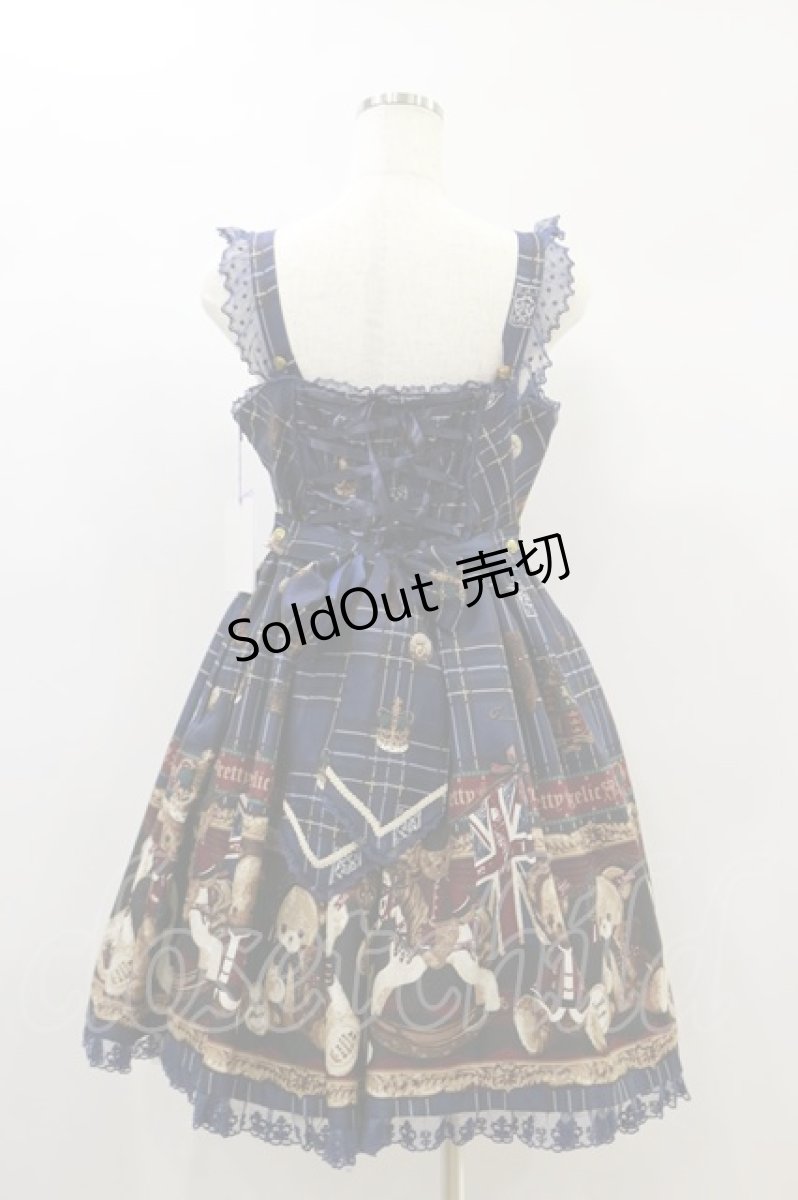 画像2: Angelic Pretty / British Bearジャンパースカートセット Free ブルー H-24-11-13-026-AP-OP-NS-ZH (2)