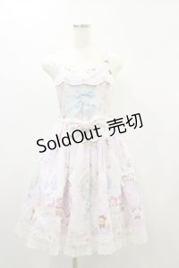 BABY,THE STARS SHINE BRIGHT / くみゃちゃんのふわふわお空でTea Party柄ジャンパースカートI Free ピンク H-24-11-13-033-BA-OP-NS-ZH