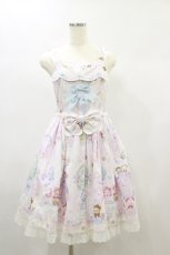 画像1: BABY,THE STARS SHINE BRIGHT / くみゃちゃんのふわふわお空でTea Party柄ジャンパースカートI Free ピンク H-24-11-13-033-BA-OP-NS-ZH (1)