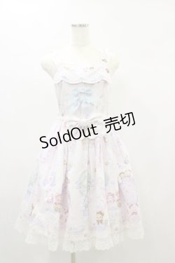 画像1: BABY,THE STARS SHINE BRIGHT / くみゃちゃんのふわふわお空でTea Party柄ジャンパースカートI Free ピンク H-24-11-13-033-BA-OP-NS-ZH