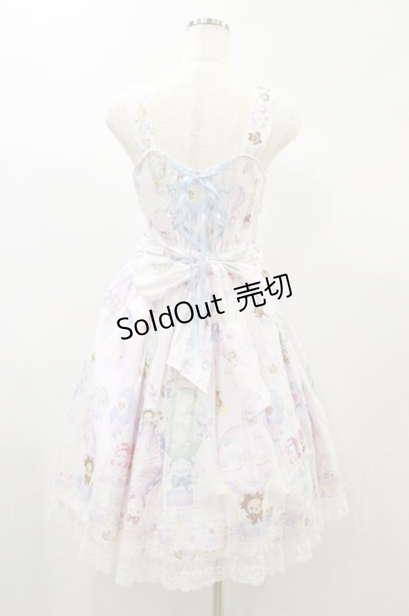 画像2: BABY,THE STARS SHINE BRIGHT / くみゃちゃんのふわふわお空でTea Party柄ジャンパースカートI Free ピンク H-24-11-13-033-BA-OP-NS-ZH (2)