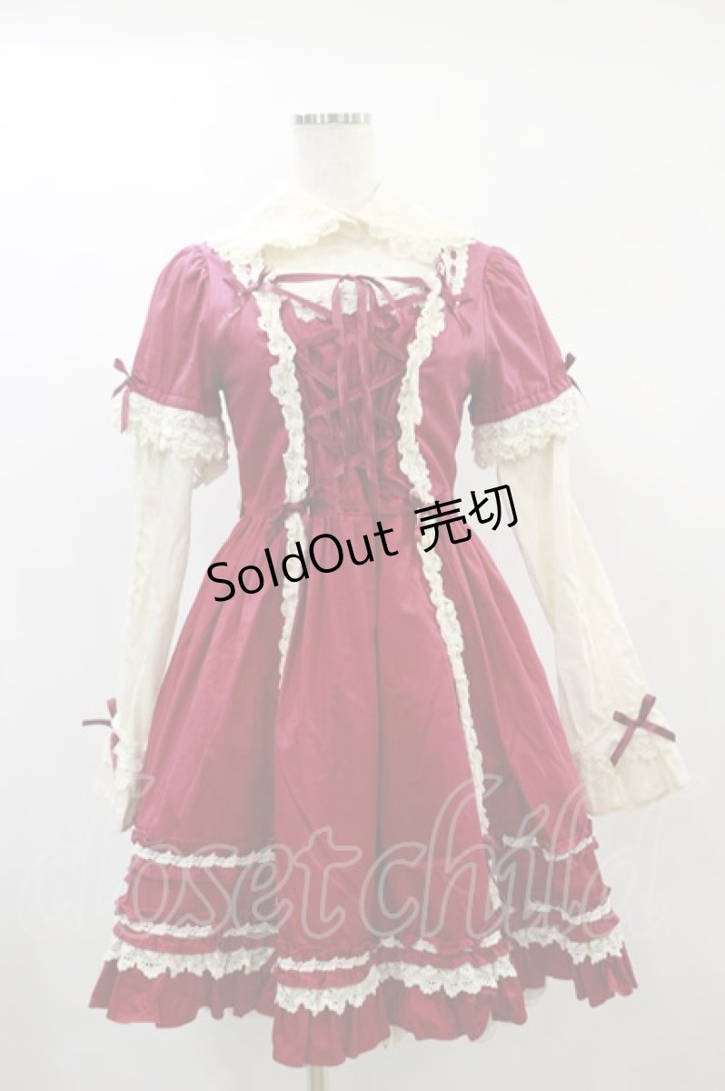 画像1: Angelic Pretty / アンティークローズワンピース Free ワイン H-24-11-14-051-AP-OP-NS-ZH (1)
