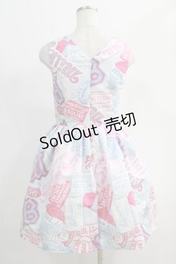 画像3: MILK / Patch girllドレス  サックスベース×ビビットピンク H-24-11-15-003-ML-OP-KB-ZT359