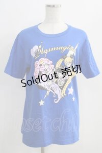 LISTEN FLAVOR / プラズマジカのキュートでぷるぷるTシャツ L ROYAL BLUE H-24-11-15-050-PU-TO-KB-ZT355