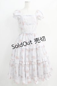 Victorian maiden / イングリッシュベリーリボンティアードロングドレス Free サックス H-24-11-16-028-CL-OP-NS-ZH