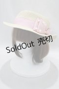 m petit by misako / TT*AMPLリボンカンカン帽  ナチュラル/ピンク H-24-11-17-019-LO-AC-NS-ZT170