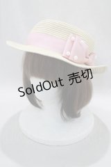 m petit by misako / TT*AMPLリボンカンカン帽  ナチュラル/ピンク H-24-11-17-019-LO-AC-NS-ZT170