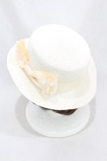 画像2: 【SALE】m petit by misako / TT*AMPLリボンカンカン帽  ナチュラル H-24-11-19-1003-0-AC-NS-ZTK007 (2)