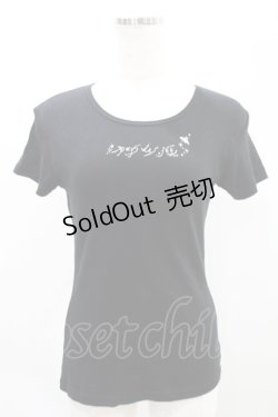 画像1: pays des fees  / ロゴプリントカットソー  黒 H-25-05-11-1021-PU-TO-KB-ZH
