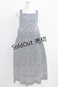 Jane Marple / LA TOUR EIFFELタブリエドレス  navy×white gold H-24-11-20-011-JM-OP-KB-ZH
