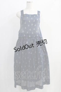 画像1: Jane Marple / LA TOUR EIFFELタブリエドレス  navy×white gold H-24-11-20-011-JM-OP-KB-ZH