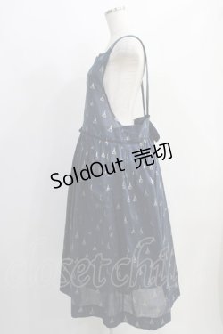 画像2: Jane Marple / LA TOUR EIFFELタブリエドレス  navy×white gold H-24-11-20-011-JM-OP-KB-ZH