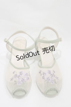 画像1: an another angelus / スミレ刺繍メッシュサンダル L PURPLE×GR H-24-11-21-022-CA-SH-NS-ZH