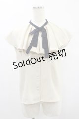 an another angelus / バイカラータイ付き2wayケープブラウス Free IVORY/NAVY H-24-11-21-044-CA-BL-NS-ZH
