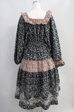 画像3: axes femme NOSTALGIE / 小花切替裾刺繍ワンピース M ブラック H-24-11-22-038-AX-OP-NS-ZH