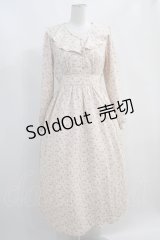 axes femme POETIQUE / ラッフルフリル襟ロングワンピース M キナリ H-24-11-22-043-AX-OP-NS-ZH