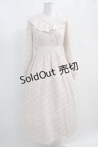 axes femme POETIQUE / ラッフルフリル襟ロングワンピース M キナリ H-24-11-22-043-AX-OP-NS-ZH