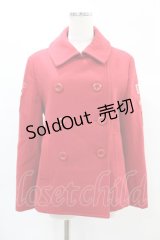 Jane Marple / ワッペン刺繍ショートコート  赤 H-24-11-22-1038-JM-CO-KB-ZT-C042