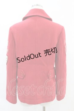 画像2: Jane Marple / ワッペン刺繍ショートコート  赤 H-24-11-22-1038-JM-CO-KB-ZT-C042