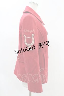 画像3: Jane Marple / ワッペン刺繍ショートコート  赤 H-24-11-22-1038-JM-CO-KB-ZT-C042