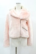 Candy Stripper / HEART FUR ライダース M ピンク H-24-11-22-1049-PU-JA-KB-ZT-C009
