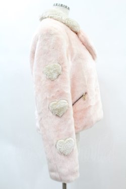 画像3: Candy Stripper / HEART FUR ライダース M ピンク H-24-11-22-1049-PU-JA-KB-ZT-C009