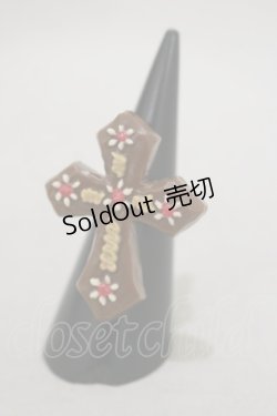 画像1: Q-pot. / Q-pot. Halloween 2017 DEATH PARADE クロスシュガーリング Free ブラウン H-24-11-23-006-QP-AC-NS-ZH
