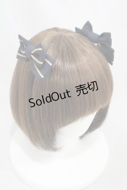 画像1: metamorphose / セーラーラインリボンクリップ  ネイビー H-24-11-24-1006-ME-AC-NS-ZH