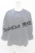 Perla nell' ostrica / コットンパフブラウス M ネイビー H-24-11-24-1043-EL-BL-NS-ZH