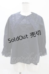 Perla nell' ostrica / コットンパフブラウス M ネイビー H-24-11-24-1043-EL-BL-NS-ZH