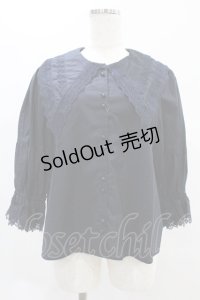 Perla nell' ostrica / コットンパフブラウス M ネイビー H-24-11-24-1043-EL-BL-NS-ZH