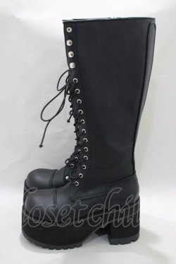 画像2: Demonia / RANGER302　厚底ロングブーツ M5（約24.1cm） ブラック H-24-11-25-010-PU-SH-KB-ZT387