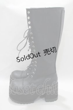 画像2: Demonia / RANGER302 厚底ロングブーツ M5(約24.1cm) ブラック H-24-11-25-010-PU-SH-KB-ZT387