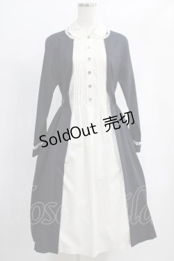 画像1: Jane Marple / Logo lace collar dormitory dress  ネイビー H-24-11-25-016-JM-OP-KB-ZH