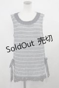 axes femme / ボーダータンクトップ M グレー H-24-11-27-034-AX-TO-NS-ZH