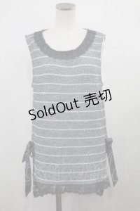 axes femme / ボーダータンクトップ M グレー H-24-11-27-034-AX-TO-NS-ZH