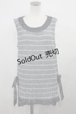 画像1: axes femme / ボーダータンクトップ M グレー H-24-11-27-034-AX-TO-NS-ZH
