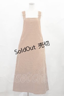 画像1: INGEBORG / ロゴ刺繍コールサロペット Free ブラウン H-24-11-29-005-LO-OP-NS-ZH