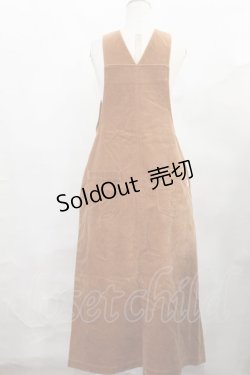 画像2: INGEBORG / ロゴ刺繍コールサロペット Free ブラウン H-24-11-29-005-LO-OP-NS-ZH