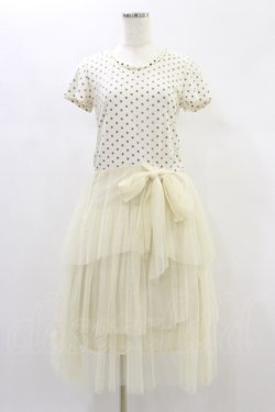 画像1: axes femme / ドット×チュールカットワンピース M オフ H-24-12-01-056-AX-SK-NS-ZH