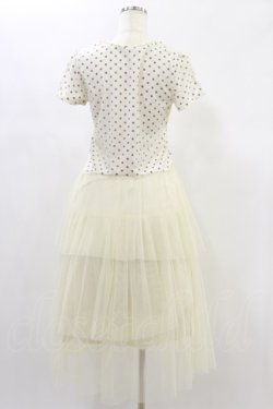 画像2: axes femme / ドット×チュールカットワンピース M オフ H-24-12-01-056-AX-SK-NS-ZH