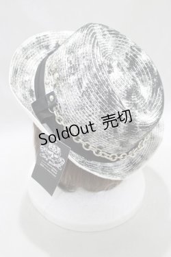 画像2: SEX POT ReVeNGe / GRUNGE SKULLチェーンハット  白×黒グランジ H-24-12-02-016-SP-AC-KB-ZH