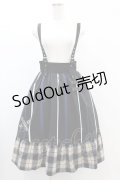 NieR Clothing / SUSPENDER×ベルト装飾付きブロッキングスカート  黒 H-24-12-03-1038-PU-SK-KB-ZH