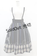 NieR Clothing / SUSPENDER×ベルト装飾付きブロッキングスカート  黒 H-24-12-03-1038-PU-SK-KB-ZH