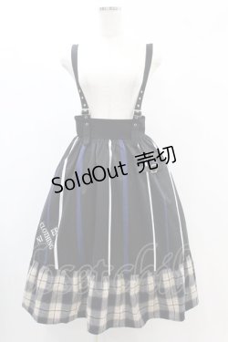 画像1: NieR Clothing / SUSPENDER×ベルト装飾付きブロッキングスカート  黒 H-24-12-03-1038-PU-SK-KB-ZH