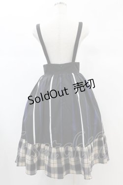画像2: NieR Clothing / SUSPENDER×ベルト装飾付きブロッキングスカート  黒 H-24-12-03-1038-PU-SK-KB-ZH