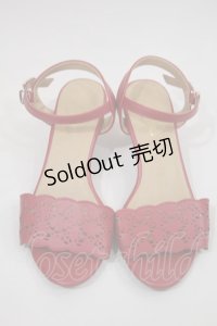 an another angelus / トーションレースカットワークサンダル S レッド H-24-12-03-080-CA-SH-NS-ZH