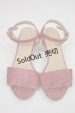 画像1: an another angelus / トーションレースカットワークサンダル S レッド H-24-12-03-080-CA-SH-NS-ZH