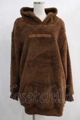 NieR Clothing / 軽量×防寒ふわもこブラウンプルオーバーパーカー【刺繍LOGO】  ブラウン H-24-12-04-055-PU-TO-KB-ZT210