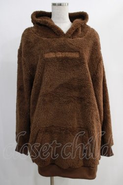 画像1: NieR Clothing / 軽量×防寒ふわもこブラウンプルオーバーパーカー【刺繍LOGO】  ブラウン H-24-12-04-055-PU-TO-KB-ZT210